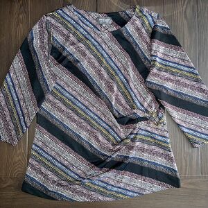 Once & Again NYC Collection Womens Striped Multicolor Top, L
